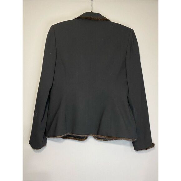 Size 10, Sunny Choi Canadian designer made in Canada wool & mink fur trim blazer - Picture 3 of 6